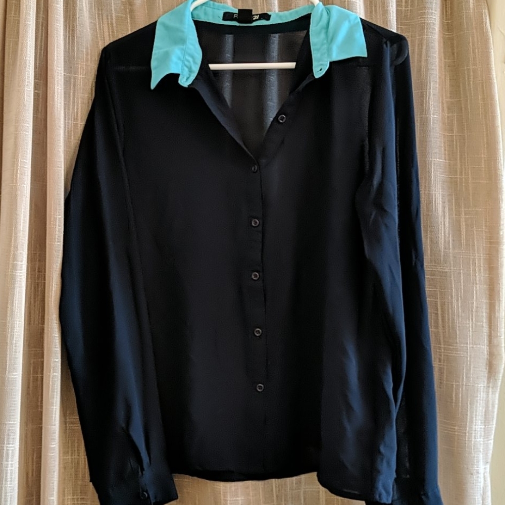 Forever 21 teal and Navy top